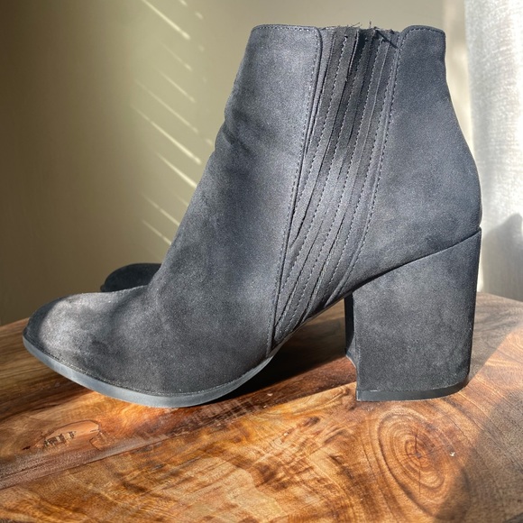 JustFab Shoes - Black Suede Ankle Booties